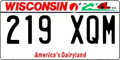 WI license plate 219XQM