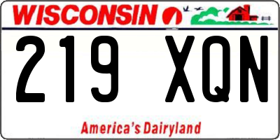WI license plate 219XQN