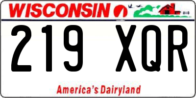 WI license plate 219XQR