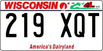 WI license plate 219XQT
