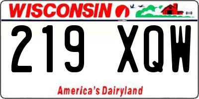 WI license plate 219XQW