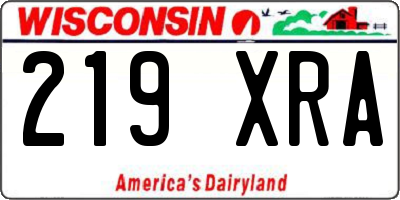 WI license plate 219XRA
