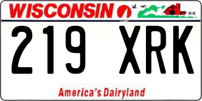WI license plate 219XRK