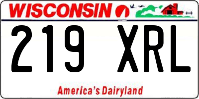 WI license plate 219XRL