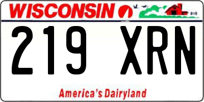 WI license plate 219XRN