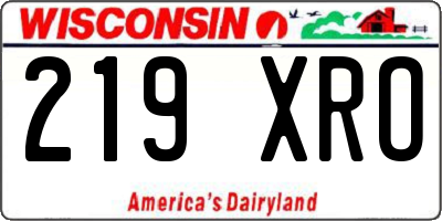 WI license plate 219XRO