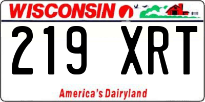 WI license plate 219XRT