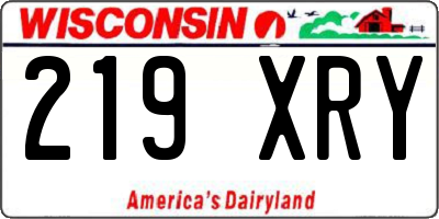 WI license plate 219XRY