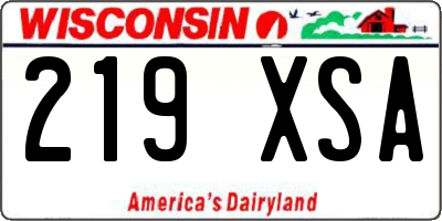 WI license plate 219XSA