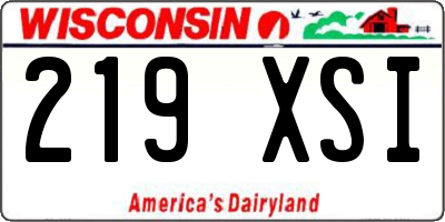WI license plate 219XSI
