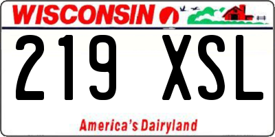 WI license plate 219XSL
