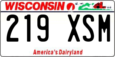 WI license plate 219XSM