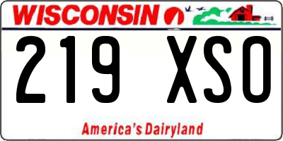 WI license plate 219XSO