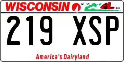 WI license plate 219XSP