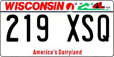 WI license plate 219XSQ