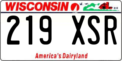 WI license plate 219XSR