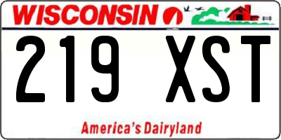 WI license plate 219XST