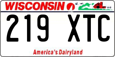 WI license plate 219XTC