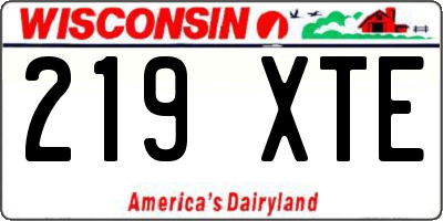 WI license plate 219XTE