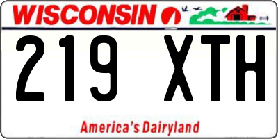 WI license plate 219XTH