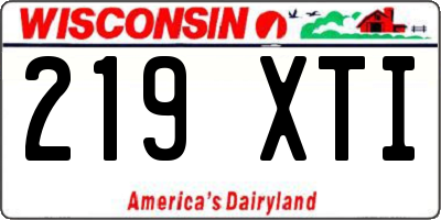 WI license plate 219XTI