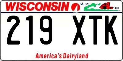 WI license plate 219XTK