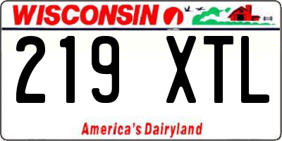 WI license plate 219XTL