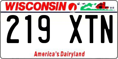 WI license plate 219XTN