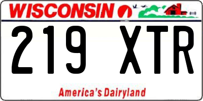 WI license plate 219XTR