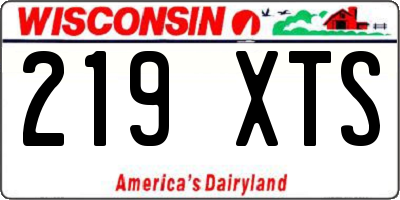 WI license plate 219XTS