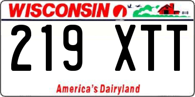 WI license plate 219XTT