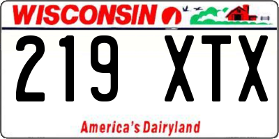 WI license plate 219XTX