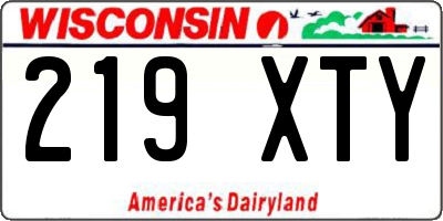 WI license plate 219XTY
