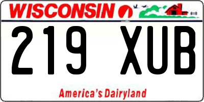 WI license plate 219XUB