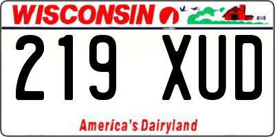 WI license plate 219XUD