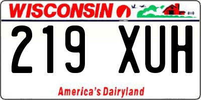 WI license plate 219XUH
