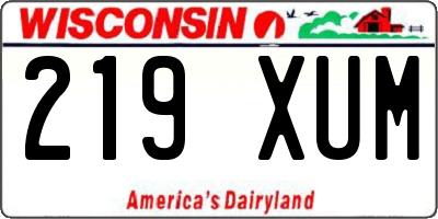 WI license plate 219XUM