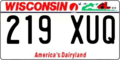 WI license plate 219XUQ