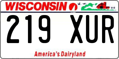 WI license plate 219XUR