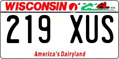 WI license plate 219XUS