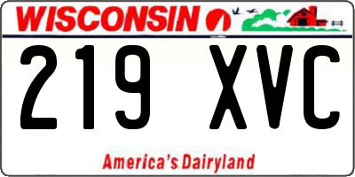 WI license plate 219XVC