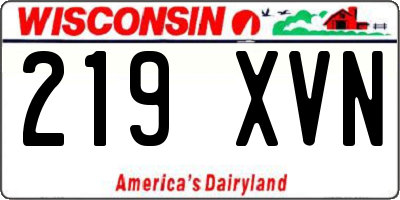 WI license plate 219XVN