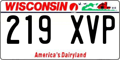 WI license plate 219XVP