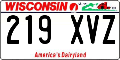 WI license plate 219XVZ