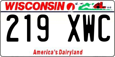 WI license plate 219XWC