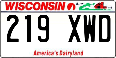 WI license plate 219XWD