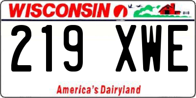 WI license plate 219XWE