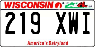 WI license plate 219XWI
