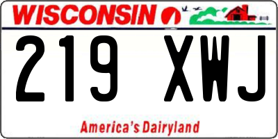 WI license plate 219XWJ