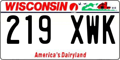 WI license plate 219XWK